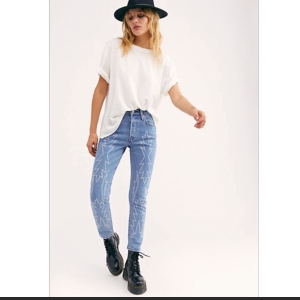 Levi’s 501 embroidered del Norte skinny jeans NWT - Picture 3 of 13